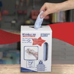Czyściwo w roli WYPALL X60 General Clean, centralne odwijanie, włókninowe, 150 listków, niebieskie
