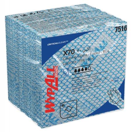 Czyściwo składane WYPALL X70 Critical Clean, włókninowe, 35x35cm, 40 szt., niebieskie
