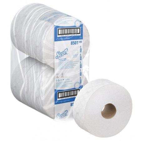Papier toaletowy Jumbo SCOTT Essential, 2-warstwowy, 6 rolek x 1053 listki, biały
