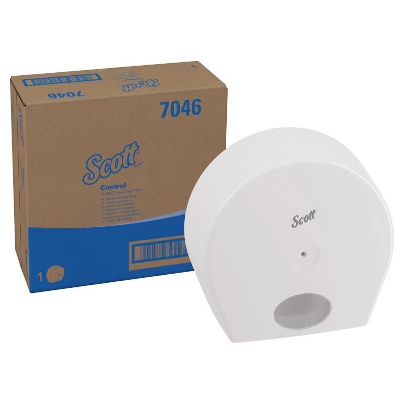 Dozownik do papieru toaletowego Jumbo SCOTT Control, 7046, centralne odwijanie, biały