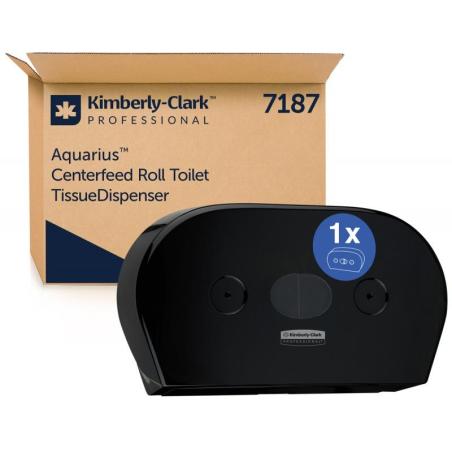 Dozownik podwójny do papieru toaletowego KIMBERLY-CLARK, 7187, centralne odwijanie, czarny