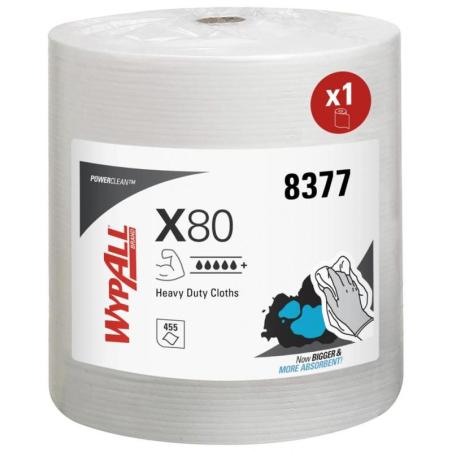 Czyściwo w roli WYPALL X80 Power Clean, włókninowe, 154,7m, 455 listków, białe