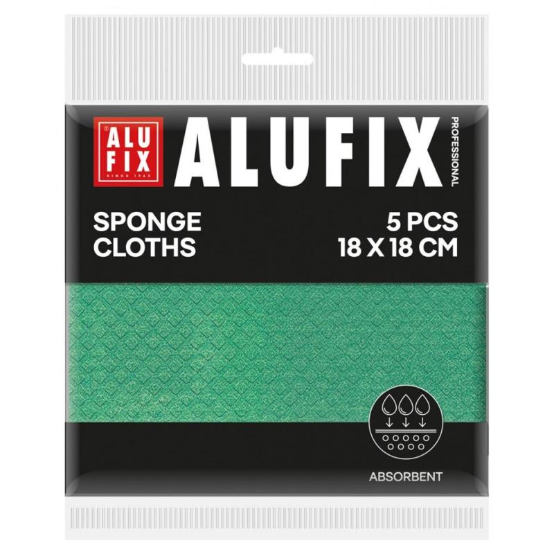 Ściereczki gąbkowe ALUFIX Professional, 18x18cm, 5 szt., zielone