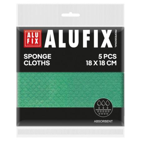 Ściereczki gąbkowe ALUFIX Professional, 18x18cm, 5 szt., zielone