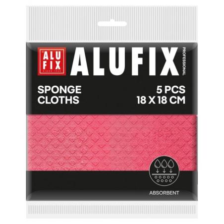 Ściereczki gąbkowe ALUFIX Professional, 18x18cm, 5 szt., różowe