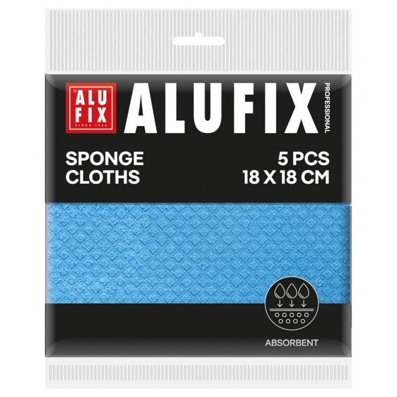 Ściereczki gąbkowe ALUFIX Professional, 18x18cm, 5 szt., niebieskie