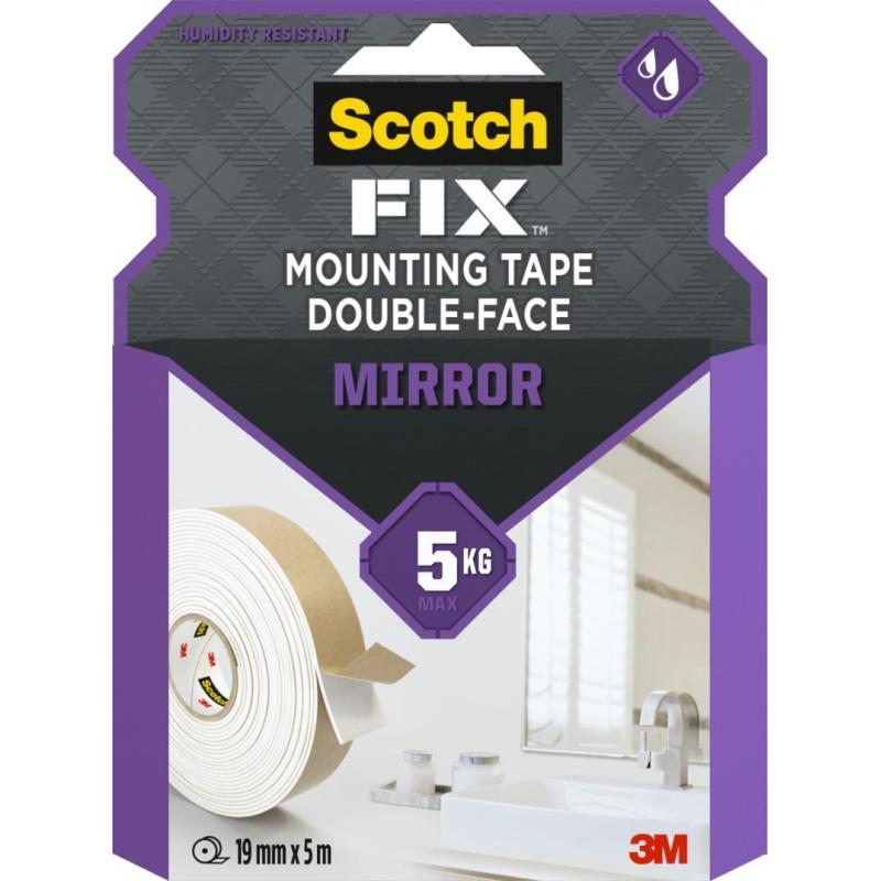 Taśma montażowa dwustronna SCOTCH-FIX Mirror (4496W-1950-P), 19mmx5m, biała
