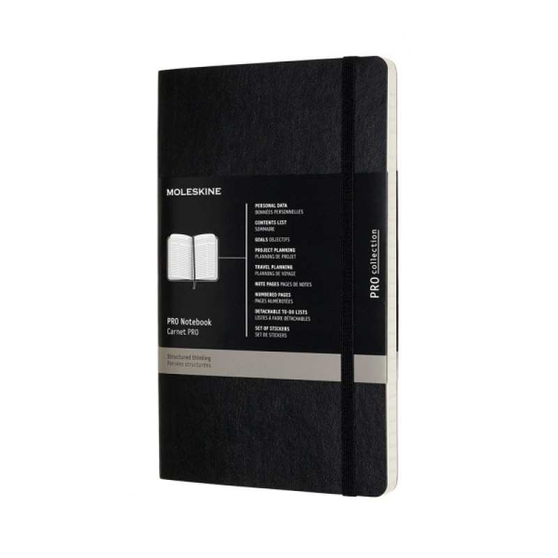 Notes MOLESKINE PROFESSIONAL L (13x21 cm), miękka oprawa, 192 strony, czarny