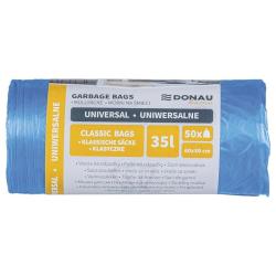 Worki na śmieci DONAU HOME, uniwersalne, 35l, 50 szt., niebieskie