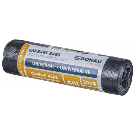 Worki na śmieci DONAU HOME, uniwersalne, 60l, 20 szt., czarne