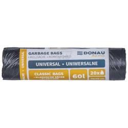 Worki na śmieci DONAU HOME, uniwersalne, 60l, 20 szt., czarne