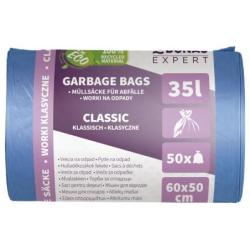 Worki na odpady DONAU EXPERT, klasyczne, LDPE, 35l, 50 szt., niebieskie