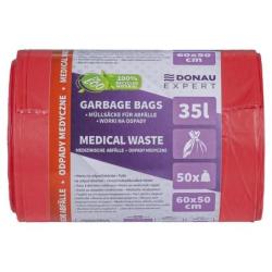 Worki na odpady medyczne DONAU EXPERT, LDPE, 35l, 50 szt., czerwone