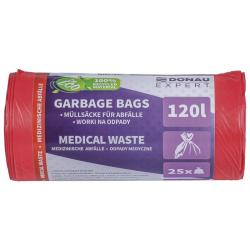 Worki na odpady medyczne DONAU EXPERT, LDPE, 120l, 25 szt., czerwone