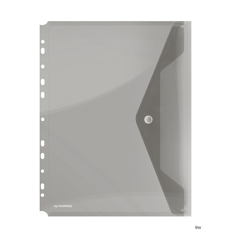 Teczka kopertowa Donau zatrzaskowa A4 200 mikronów dymna z europerforacją 1 sztuka