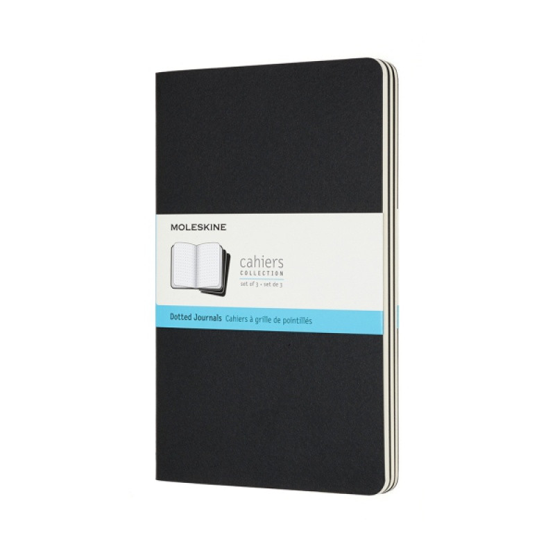 Zestaw 3 Zeszytów MOLESKINE Cahier Journals L (13x21cm) w kropki, 80 stron, czarny - 1