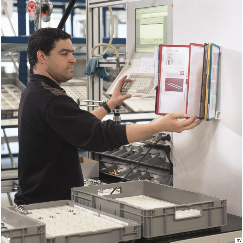 Zestaw ścienny Durable VARIO WALL 10 paneli A4 w kolorach czarnym, czerwonym, żółtym, zielonym i ciemnoniebieskim