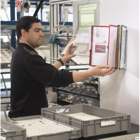 Zestaw ścienny Durable VARIO WALL 10 paneli A4 w kolorach czarnym, czerwonym, żółtym, zielonym i ciemnoniebieskim