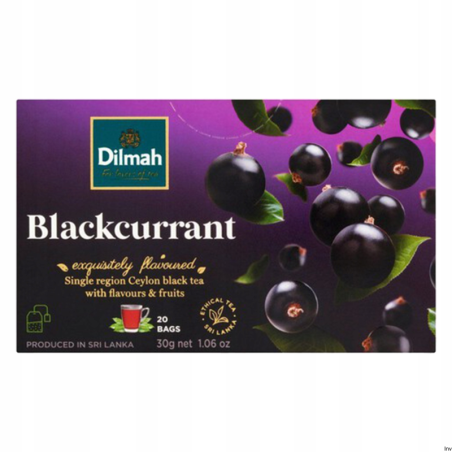 Herbata Dilmah Aromat Czarna Porzeczka 20 saszetek