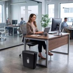 Niszczarka OFFICE PRODUCTS, ścinki, do 5 kartek A4, kosz 8l, czarna