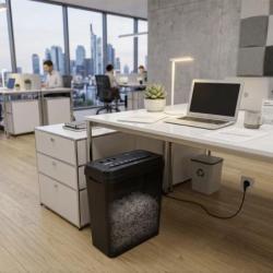 Niszczarka OFFICE PRODUCTS, paski, do 10 kartek A4, kosz 14l, czarna