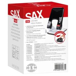 Dziurkacz SAX 558 EasyPro L, dziurkuje do 50 kartek, czarny