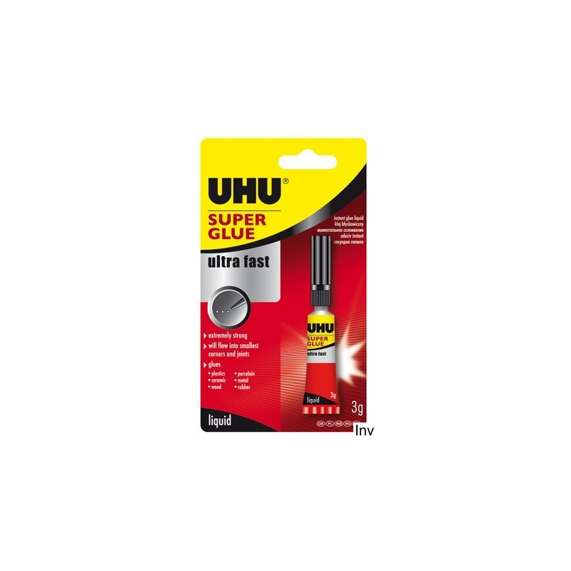 Klej UHU Super Glue Jumbo 3g do porowatych materiałów, drewna, metali, plastiku