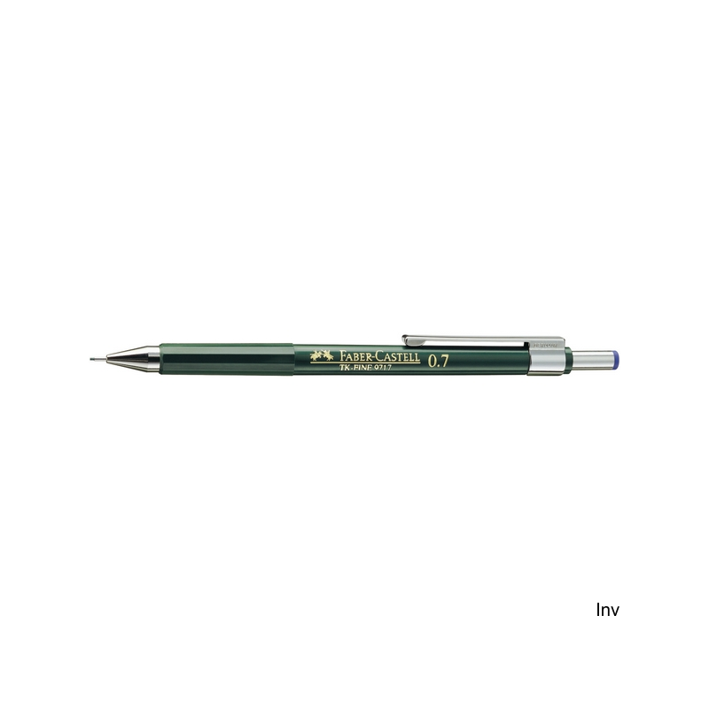 Ołówek automatyczny Faber-Castell TK-Fine 9717 0,7 mm zielony z gumką i metalowym klipsem