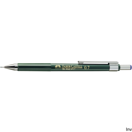 Ołówek automatyczny Faber-Castell TK-Fine 9717 0,7 mm zielony z gumką i metalowym klipsem