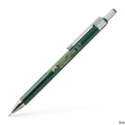Ołówek automatyczny Faber-Castell TK-Fine 9717 0,7 mm zielony z gumką i metalowym klipsem