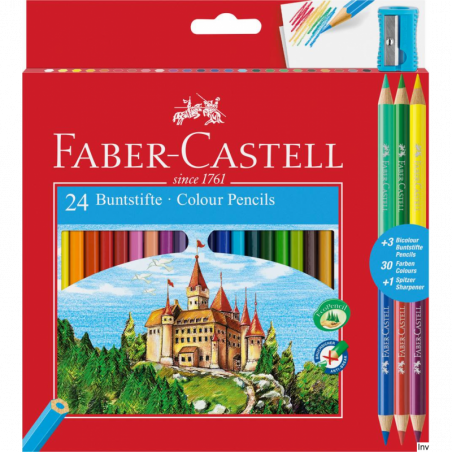 Kredki Faber-Castell ZAMEK 24 kolory + 3 kredki DW FC110324