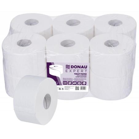 Papier toaletowy celulozowy DONAU EXPERT Jumbo, 2-warstwowy, 500 listków, 12szt., biały