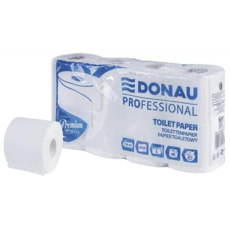 Papier toaletowy celulozowy DONAU PROFESSIONAL, 3-warstwowy, 150 listków, 8szt., biały