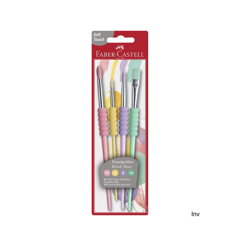 Pędzle szkolne kolor pastel 4 szt blister 481620 FC - 1