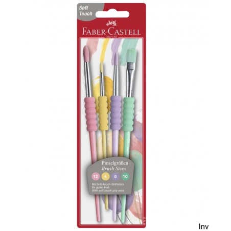 Pędzle szkolne kolor pastel 4 szt blister 481620 FC - 1