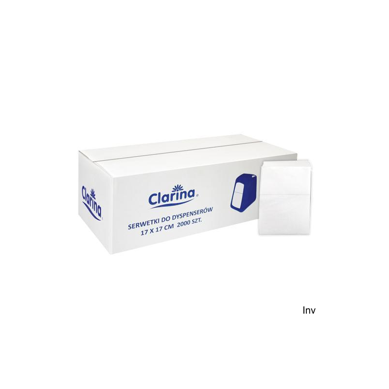 Serwetki do dyspenserów Clarina 17x17 cm Białe 2000 sztuk