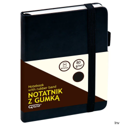 Notatnik A6 czarny kratka...