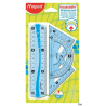 Zestaw linijek niełamliwych Maped FLEX MINI 20 sztuk, kolor niebieski i zielony, w tym linijka 15 cm, ekierki i katomierz