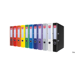 Segregator Office Products A4 55mm czarny z szyną, PP, 1,9mm, 1170gsm, z wymienną etykietą