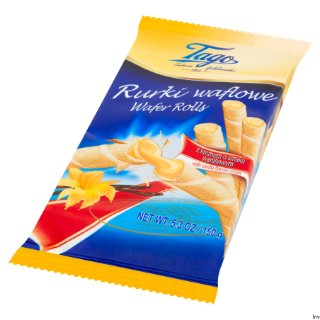Rurki waflowe z kremem waniliowym 150g TAGO