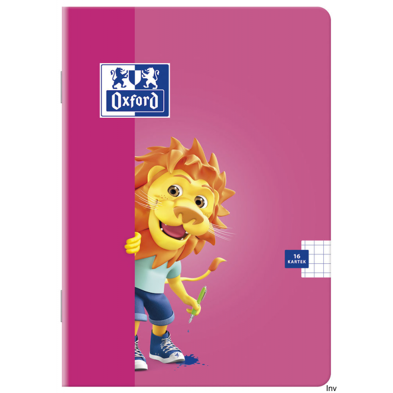 Zeszyt A5 16 kartek, linia podwójna kolorowa, Oxford LION 400106954