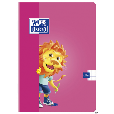 Zeszyt A5 16 kartek, linia podwójna kolorowa, Oxford LION 400106954