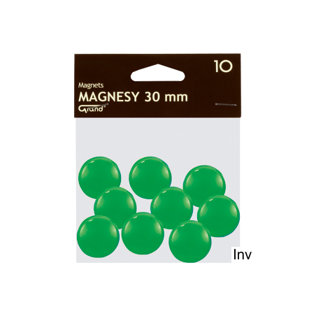 Magnesy magnetyczne 30 mm zielone 10 sztuk Grand