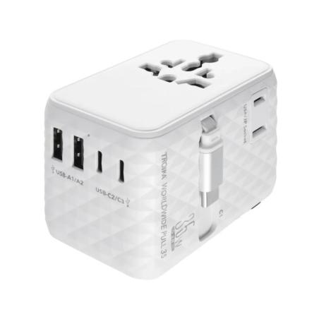 Adapter do ładowania TROIKA Worldwide Pull 35, biały