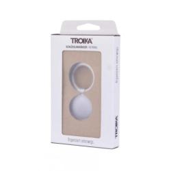 Brelok TROIKA Golf, chromowany, srebrno-biały