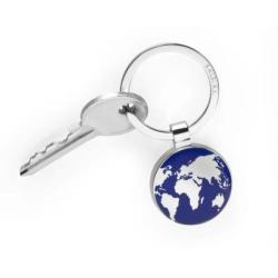 Brelok TROIKA Around The World, emaliowany metal, niebiesko-srebrny