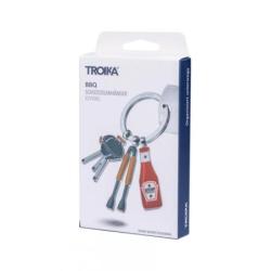 Brelok TROIKA BBQ, emaliowany metal, szaro-czerwony