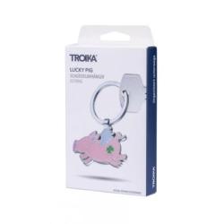 Brelok TROIKA Lucky Pig, emaliowany metal, różowy