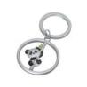 Brelok TROIKA Spinning Panda, metal, srebrny