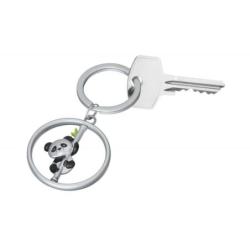 Brelok TROIKA Spinning Panda, metal, srebrny